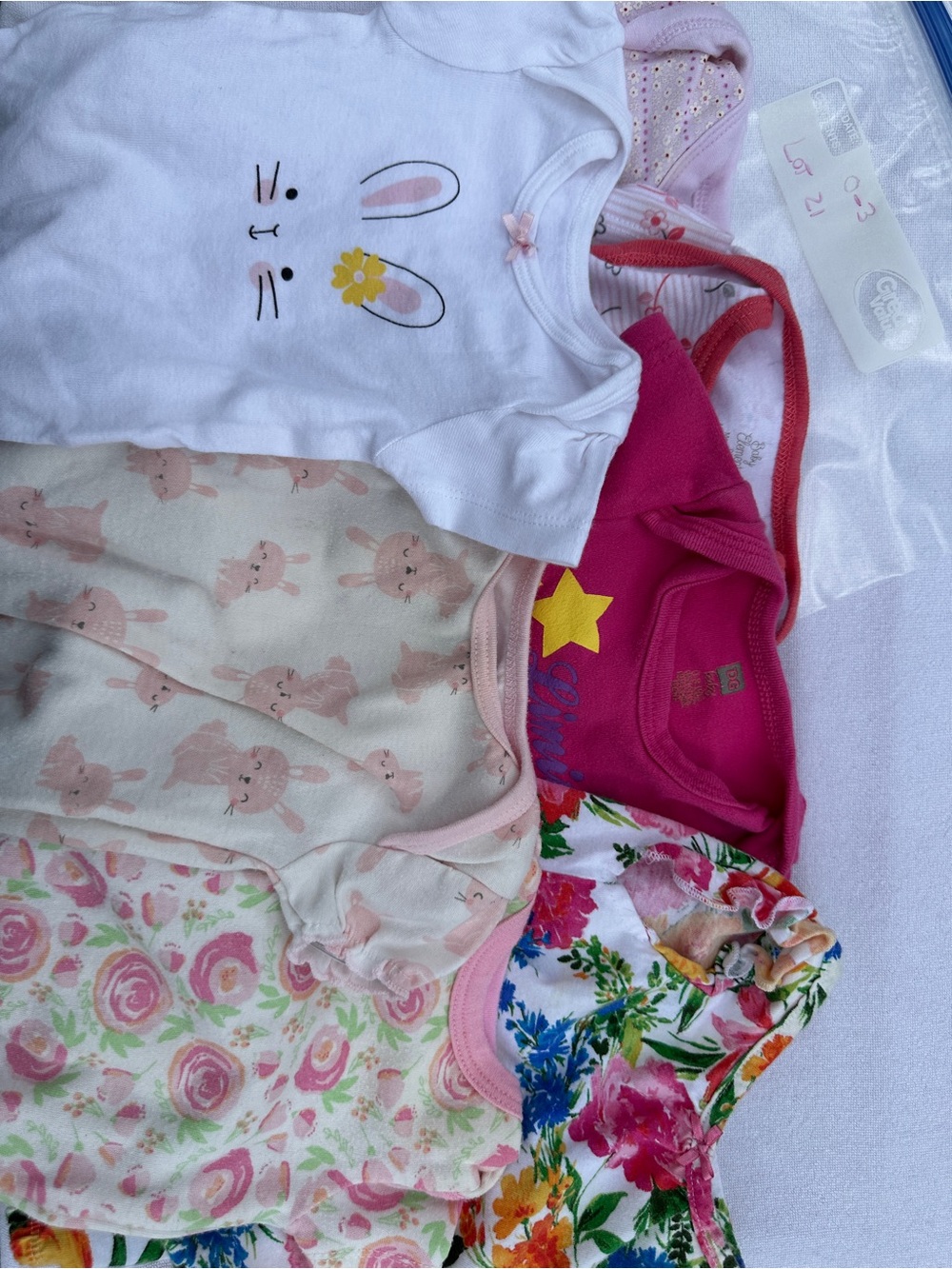 7-piece Assorted Baby Girl Bodysuits - Pink, White, Floral(lot21)